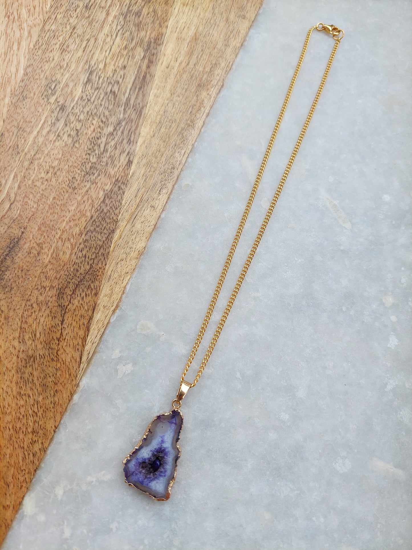 Purple Amethyst Pendant Necklace