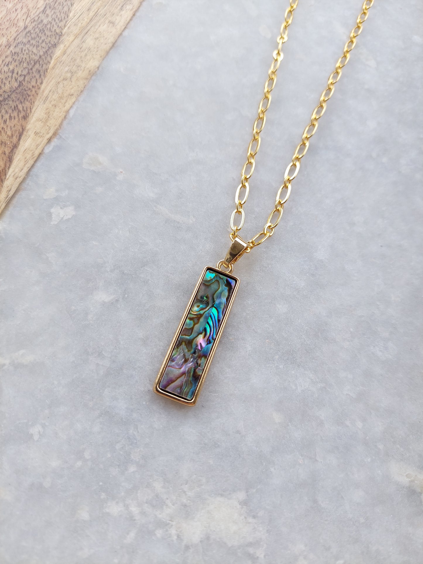 Abalone Paperclip Necklace