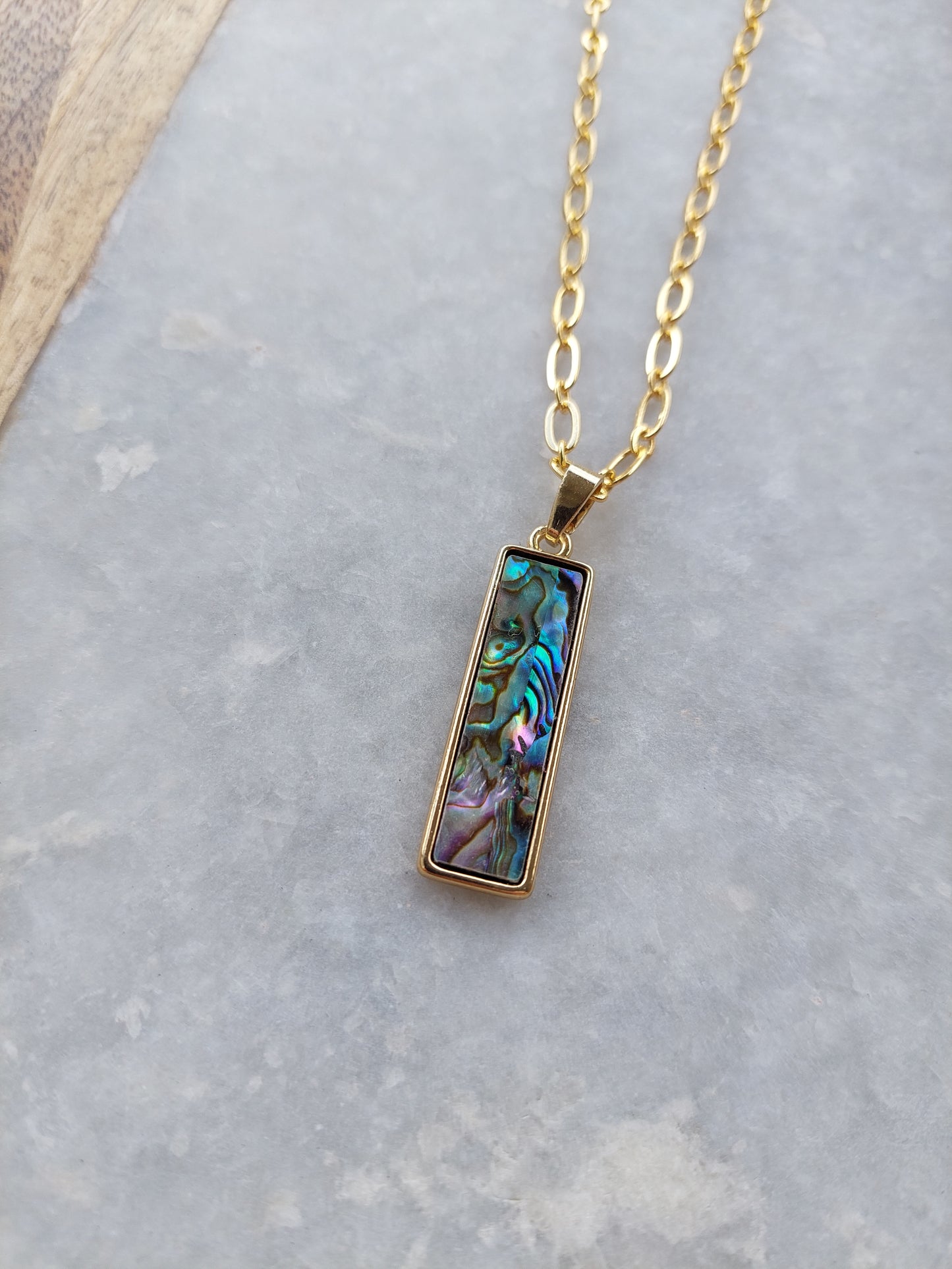 Abalone Paperclip Necklace