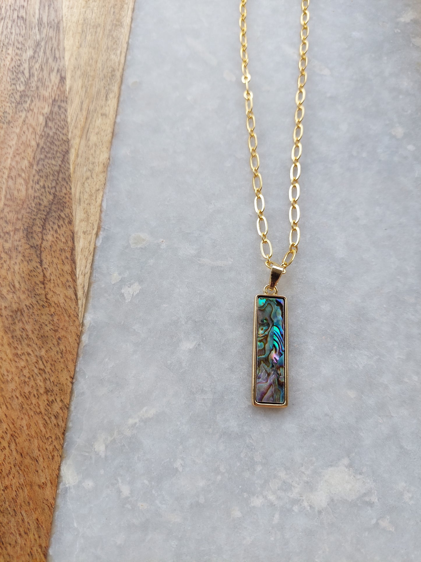 Abalone Paperclip Necklace