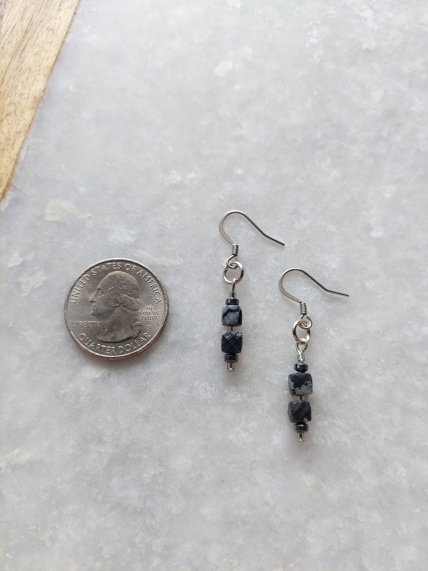 Snowflake Obsidian Earrings