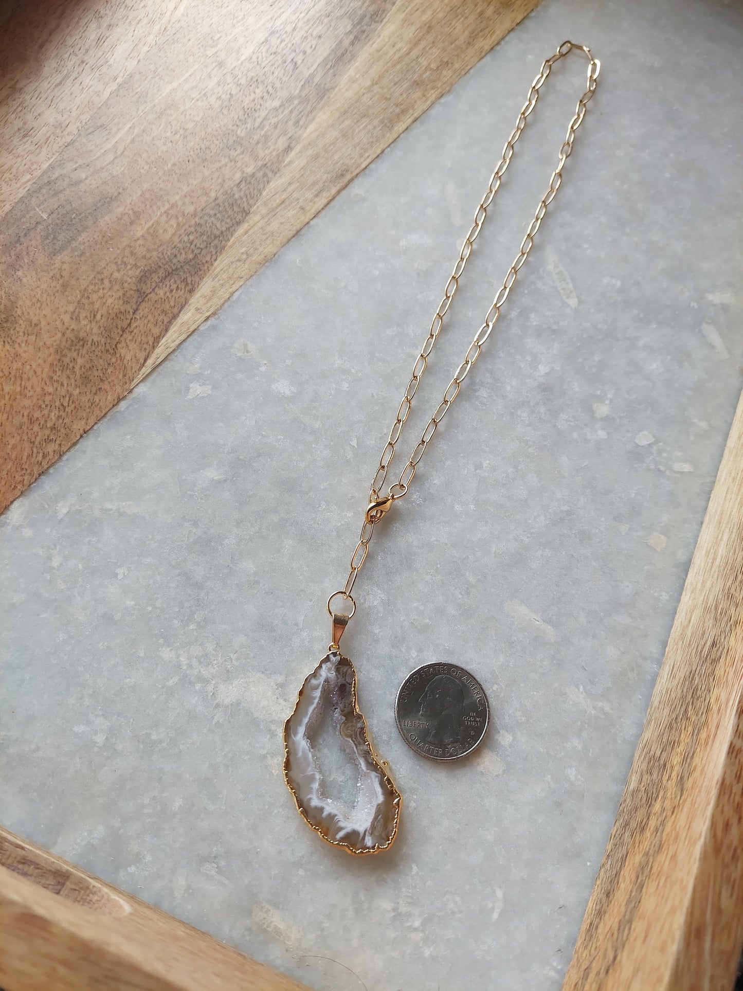 Adjustable Choker - Druzy Agate