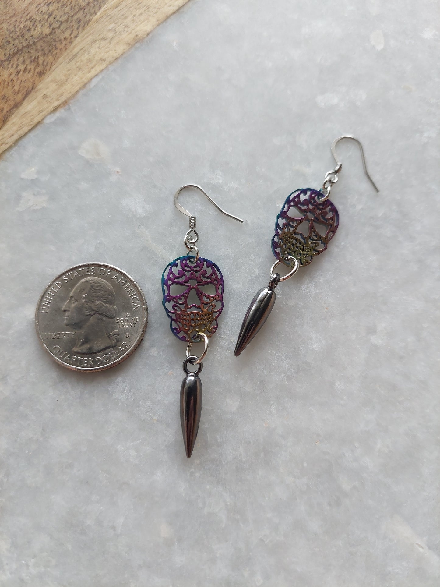 Sugar Skull Earrings - Rainbow