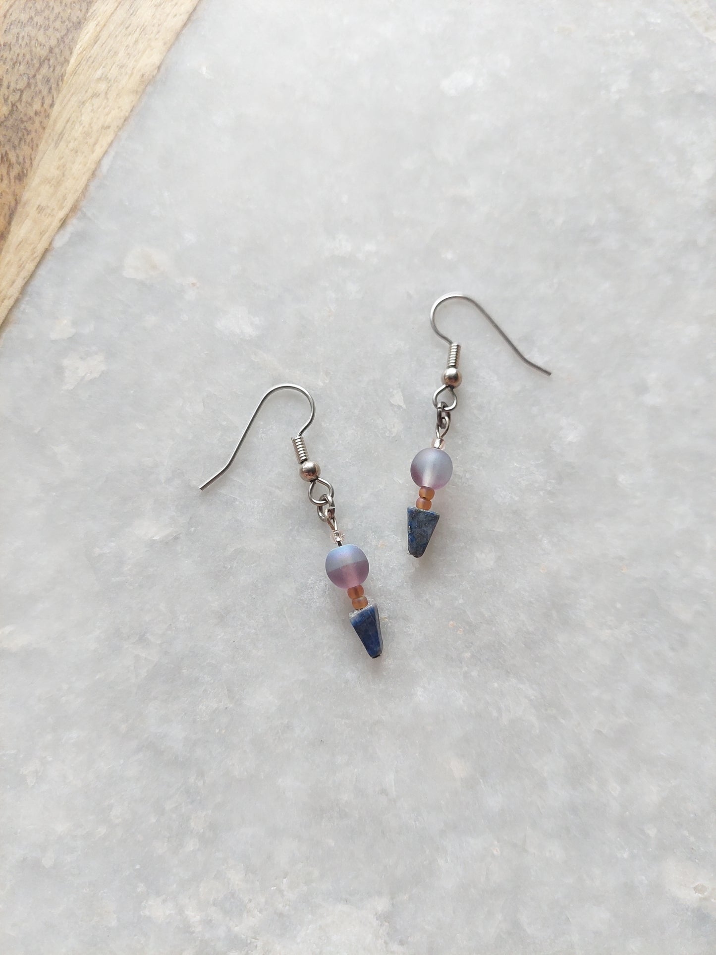 Ball and Lapis Earrings