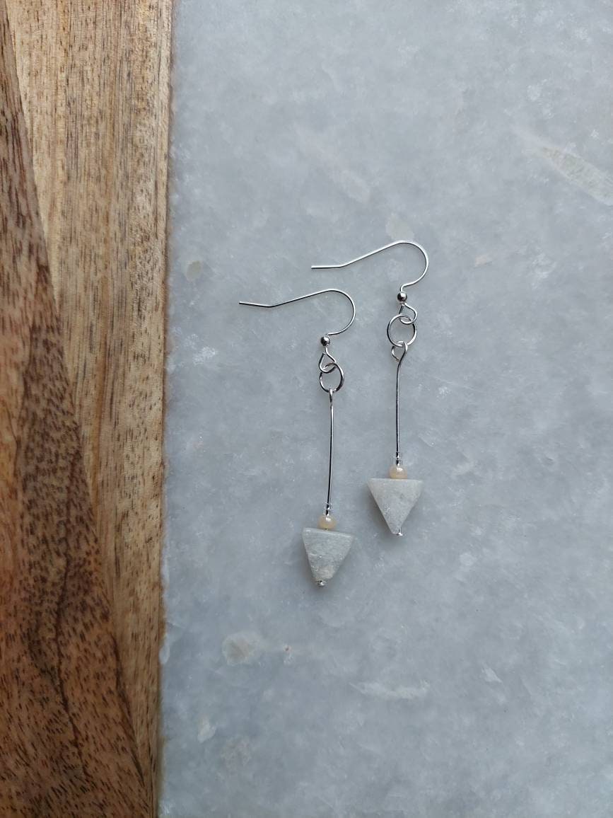 Aventurine Earrings, Boho Earrings, Festival Earrings, Silver Earrings, Dangle Earrings, Cool Earrings, Funky Earrings, Lightweight Earrings