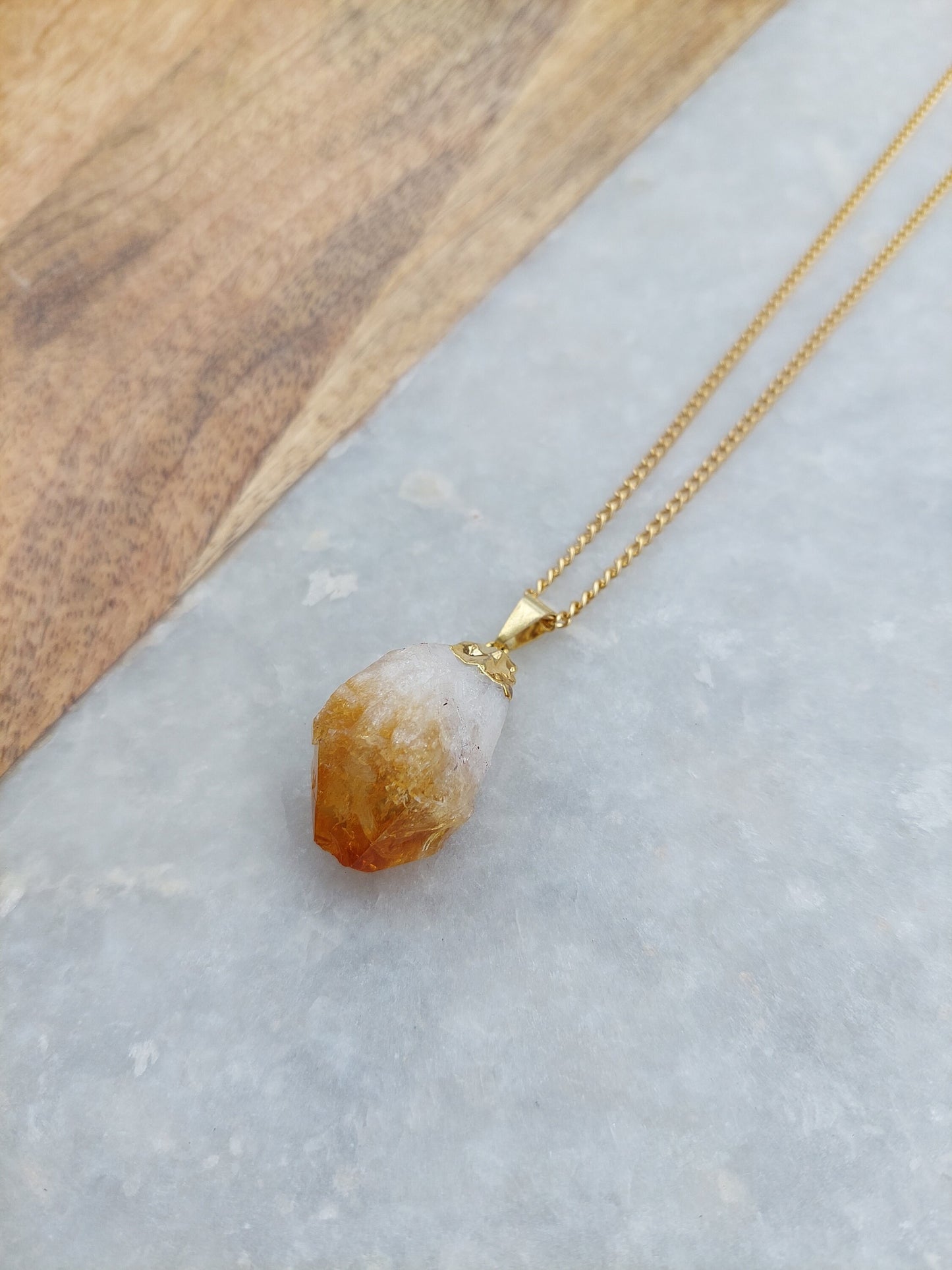 Gifts for Her, Citrine Necklace, Citrine Jewelry, Raw Cut Citrine, Orange Jewelry, Citrine Accessories, Gold Necklace