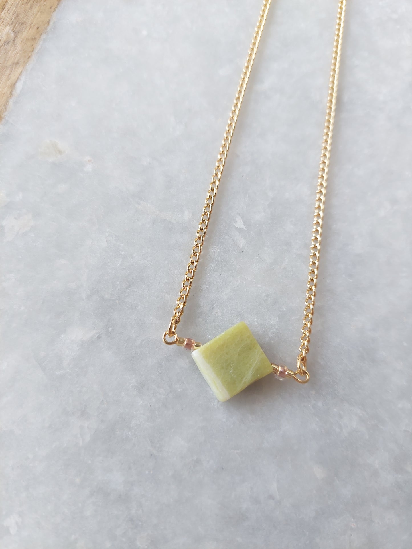 Green Jade Bar Necklace
