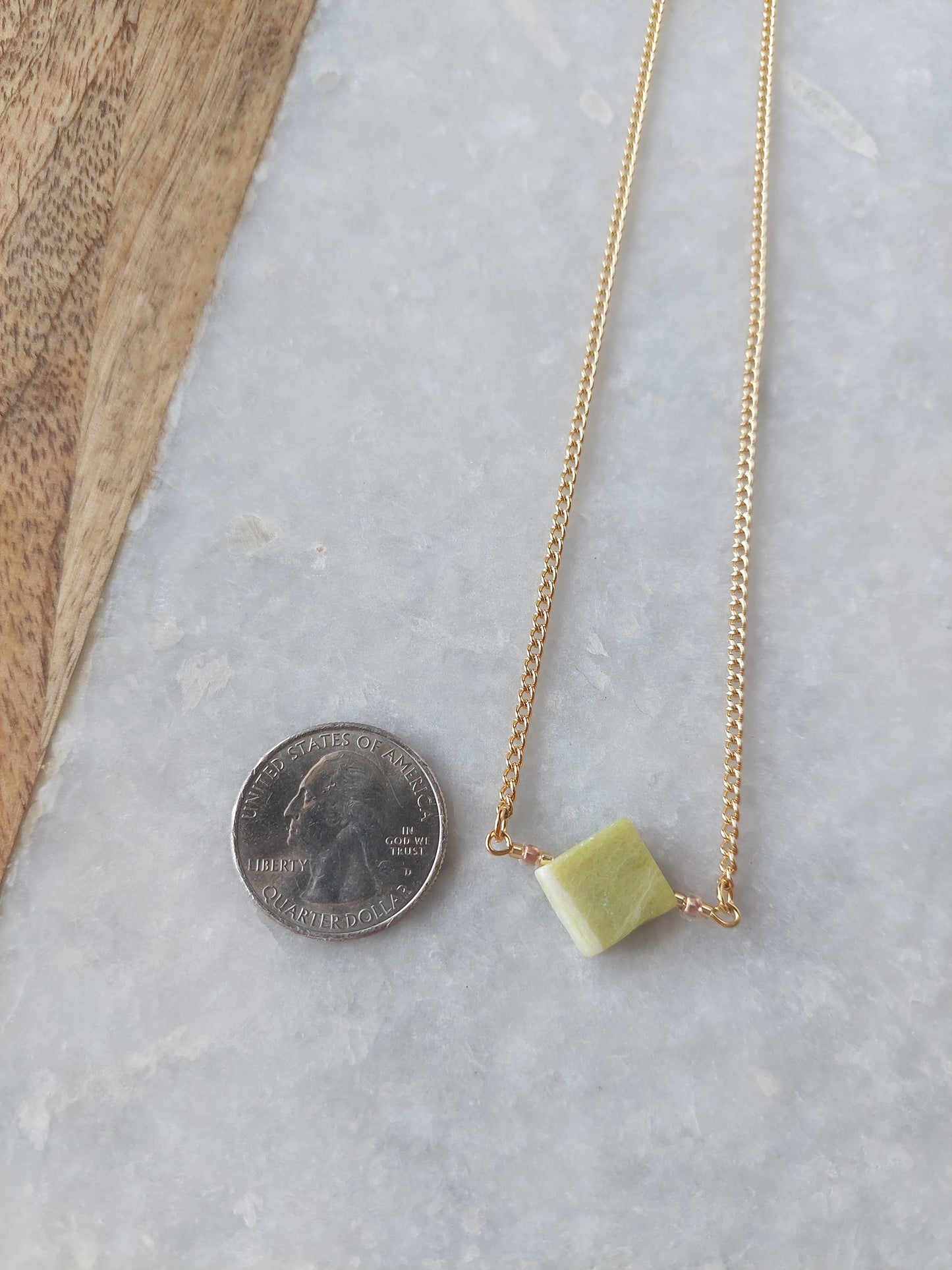 Green Jade Bar Necklace