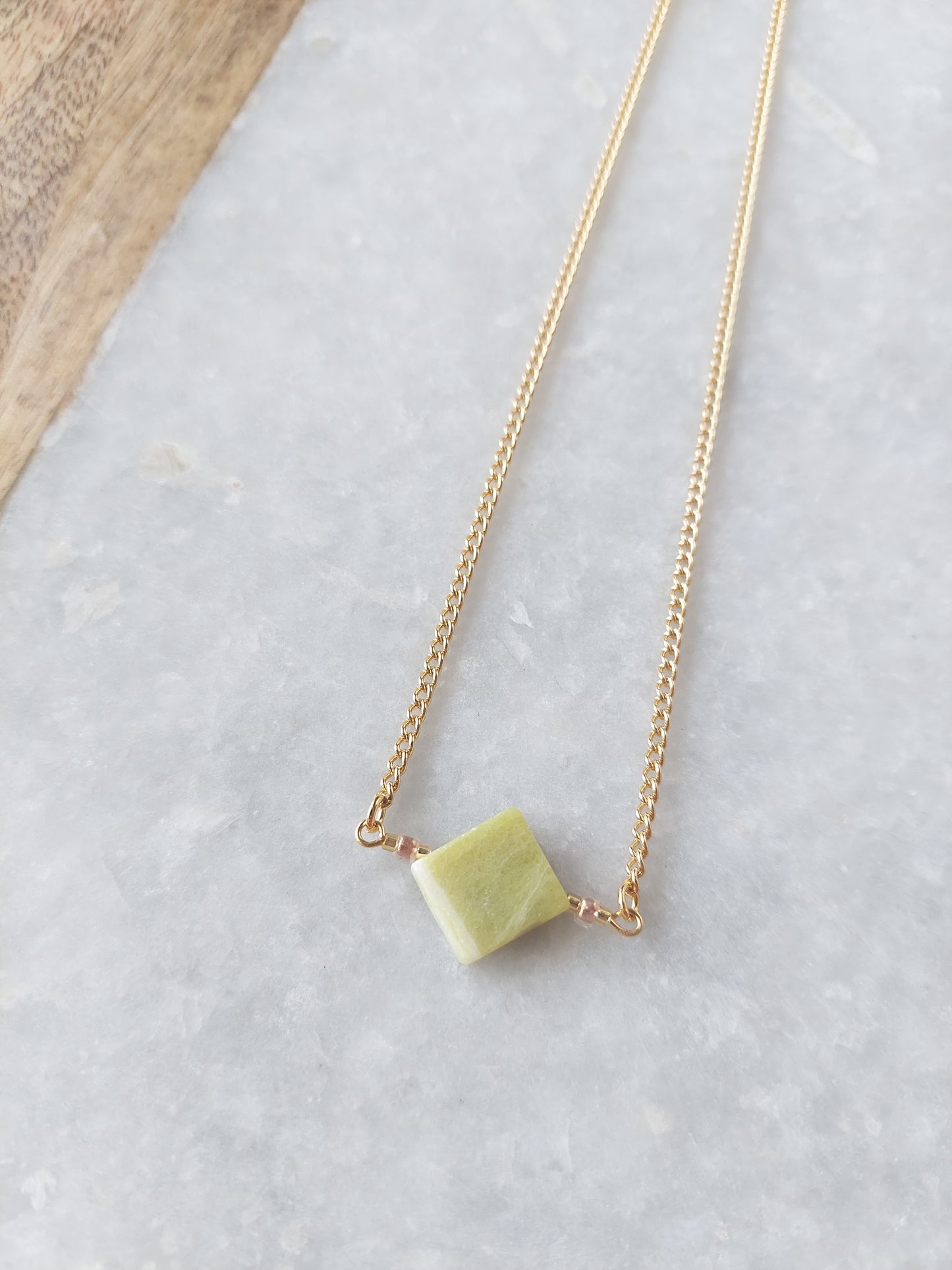 Green Jade Bar Necklace