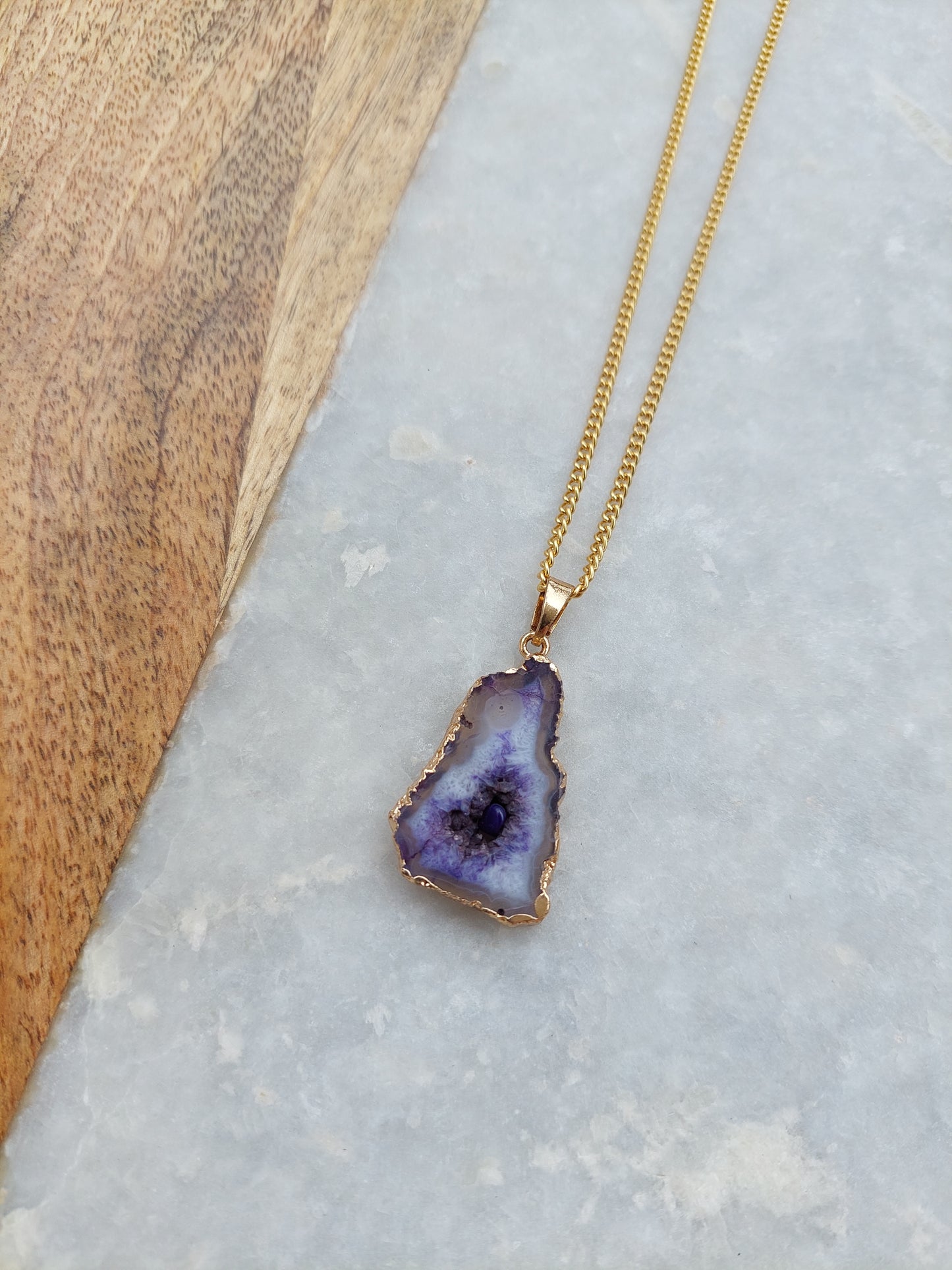 Purple Amethyst Pendant Necklace