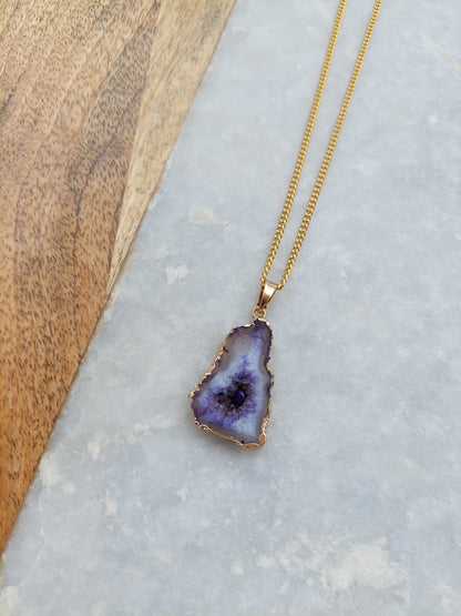 Purple Amethyst Pendant Necklace