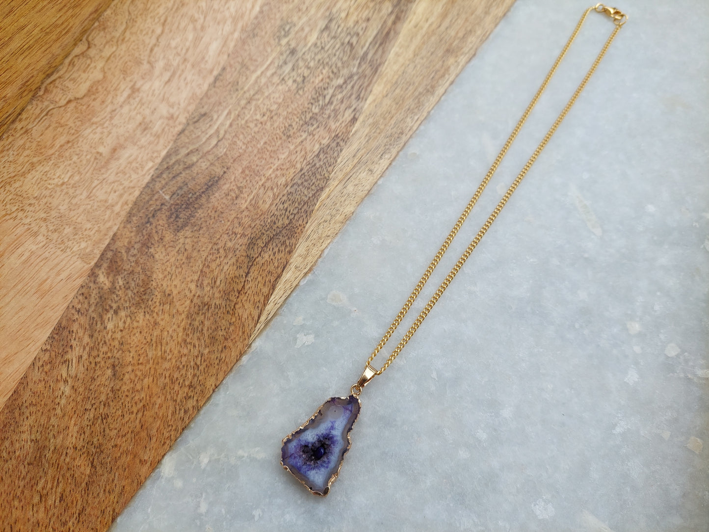 Purple Amethyst Pendant Necklace