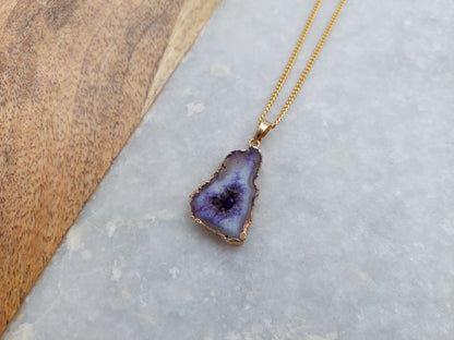 Purple Amethyst Pendant Necklace