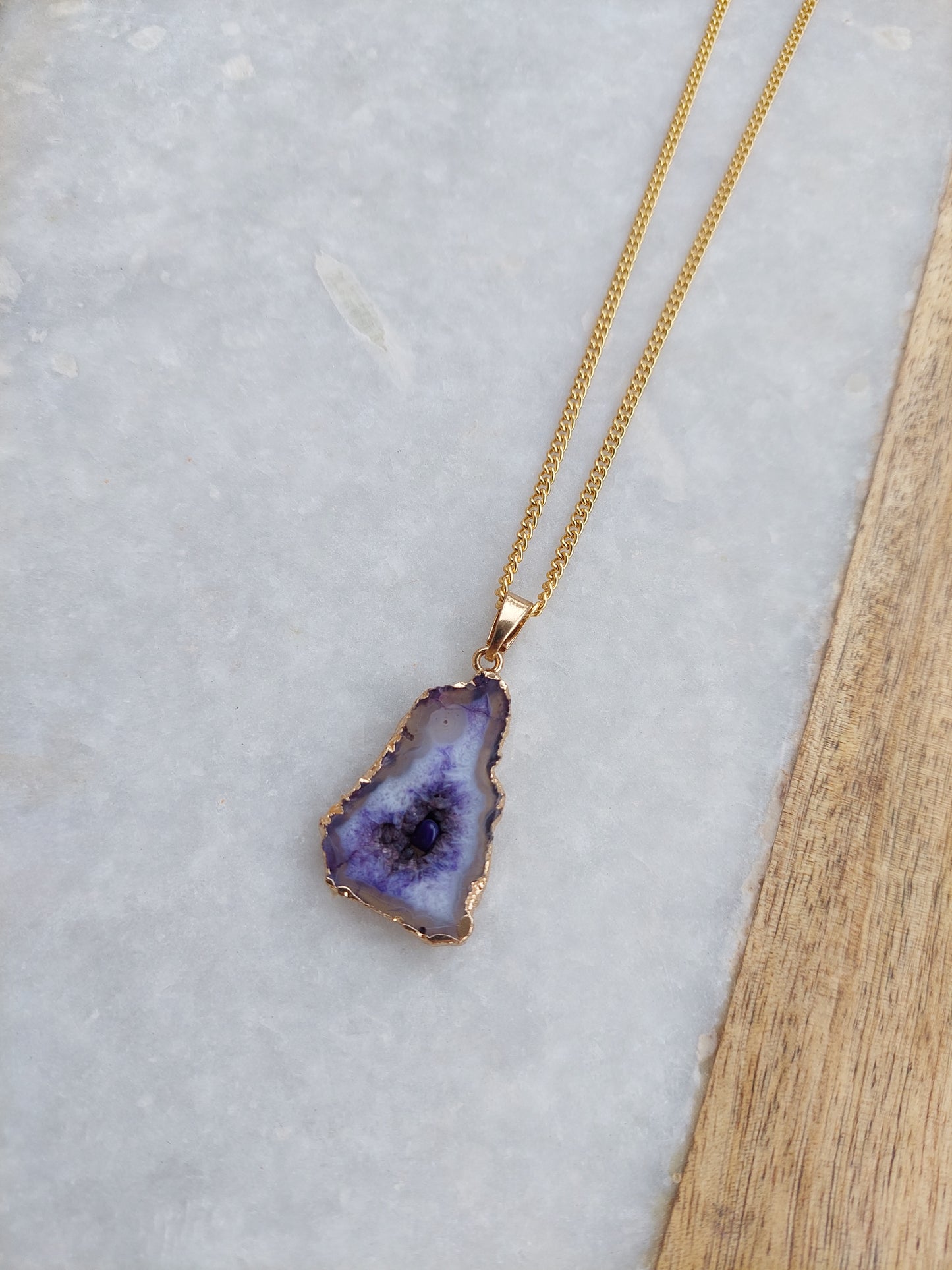 Purple Amethyst Pendant Necklace