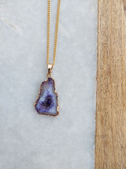 Purple Amethyst Pendant Necklace