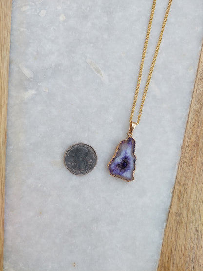 Purple Amethyst Pendant Necklace