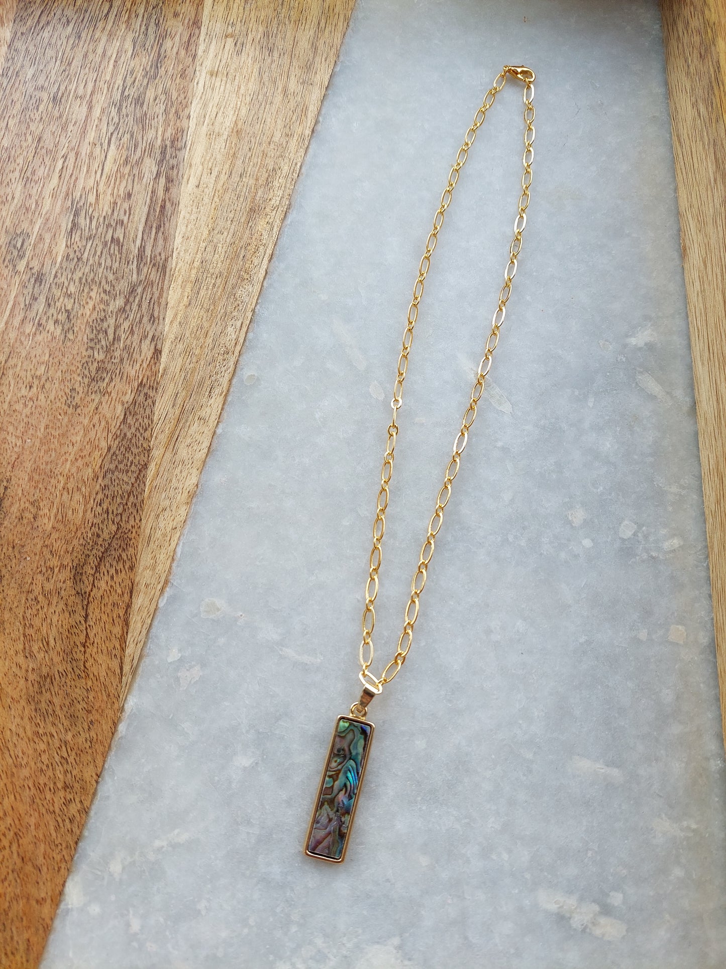 Abalone Paperclip Necklace