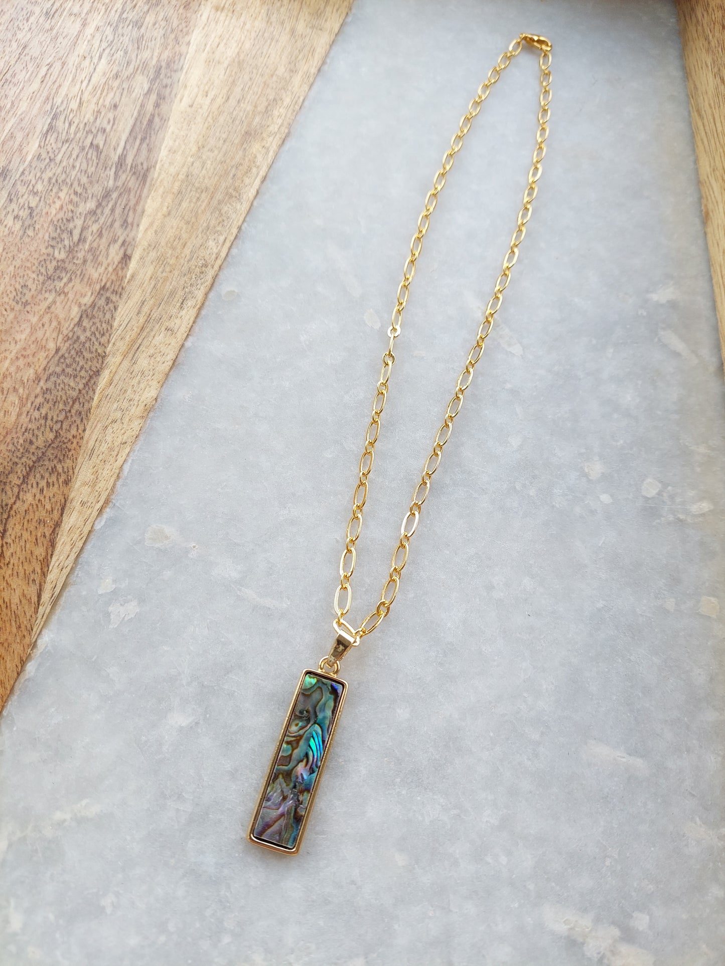 Abalone Paperclip Necklace