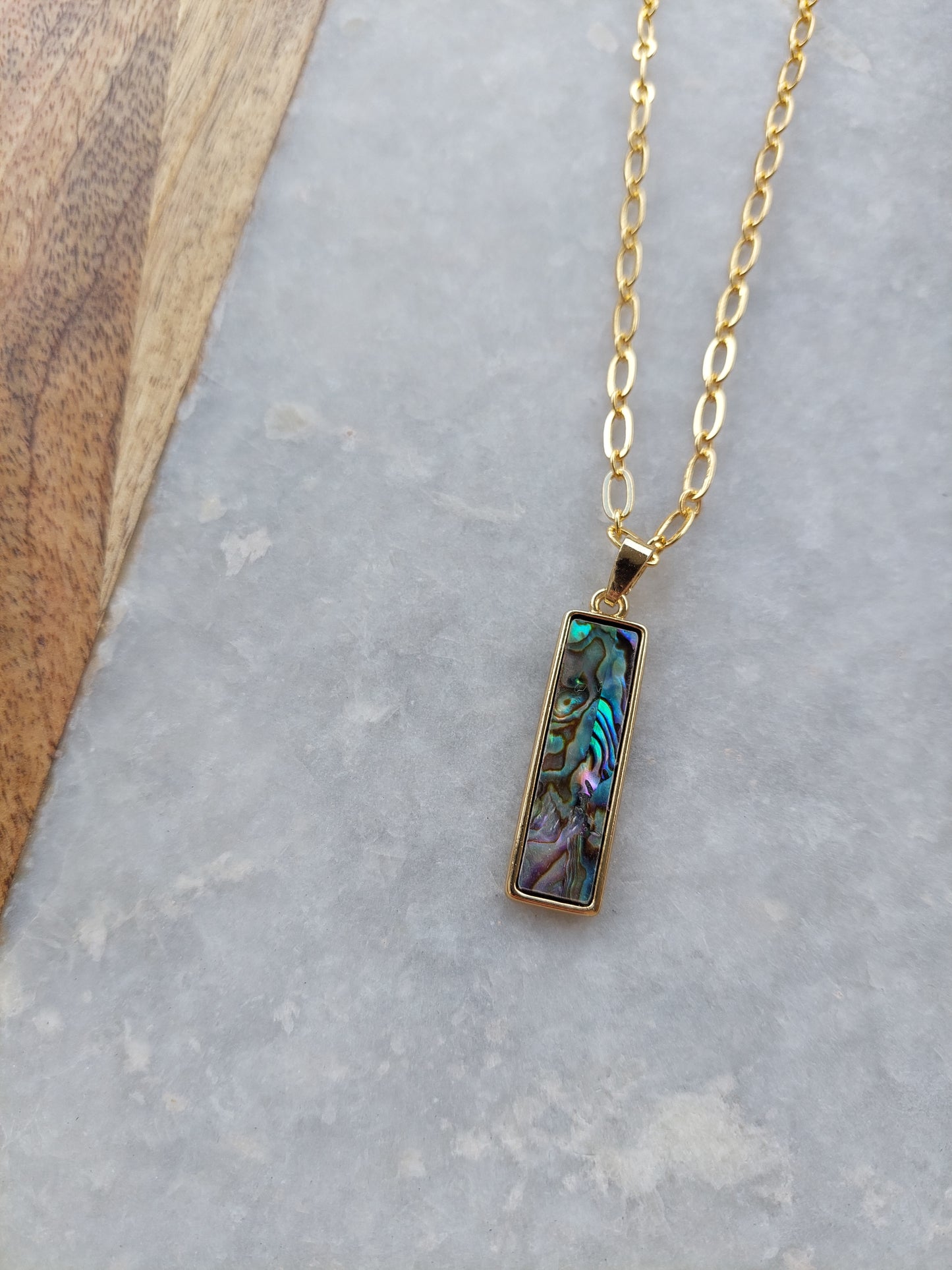 Abalone Paperclip Necklace