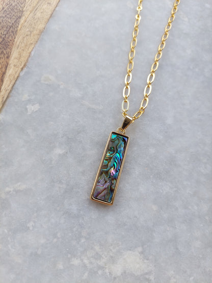 Abalone Paperclip Necklace