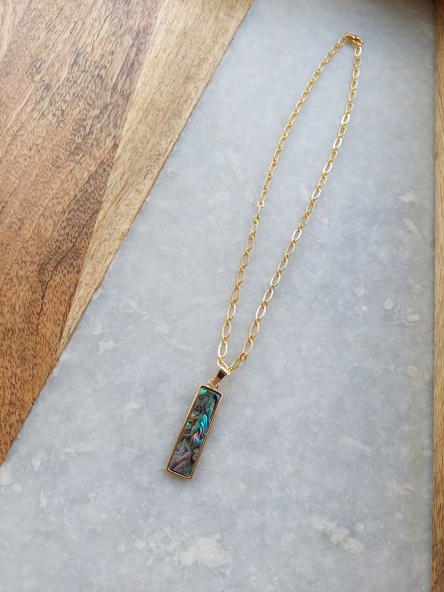 Abalone Paperclip Necklace