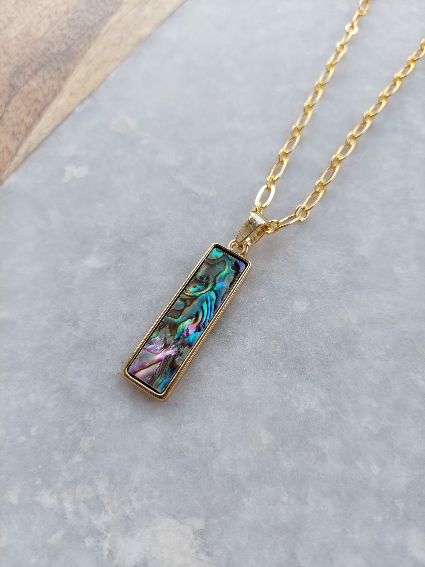 Abalone Paperclip Necklace