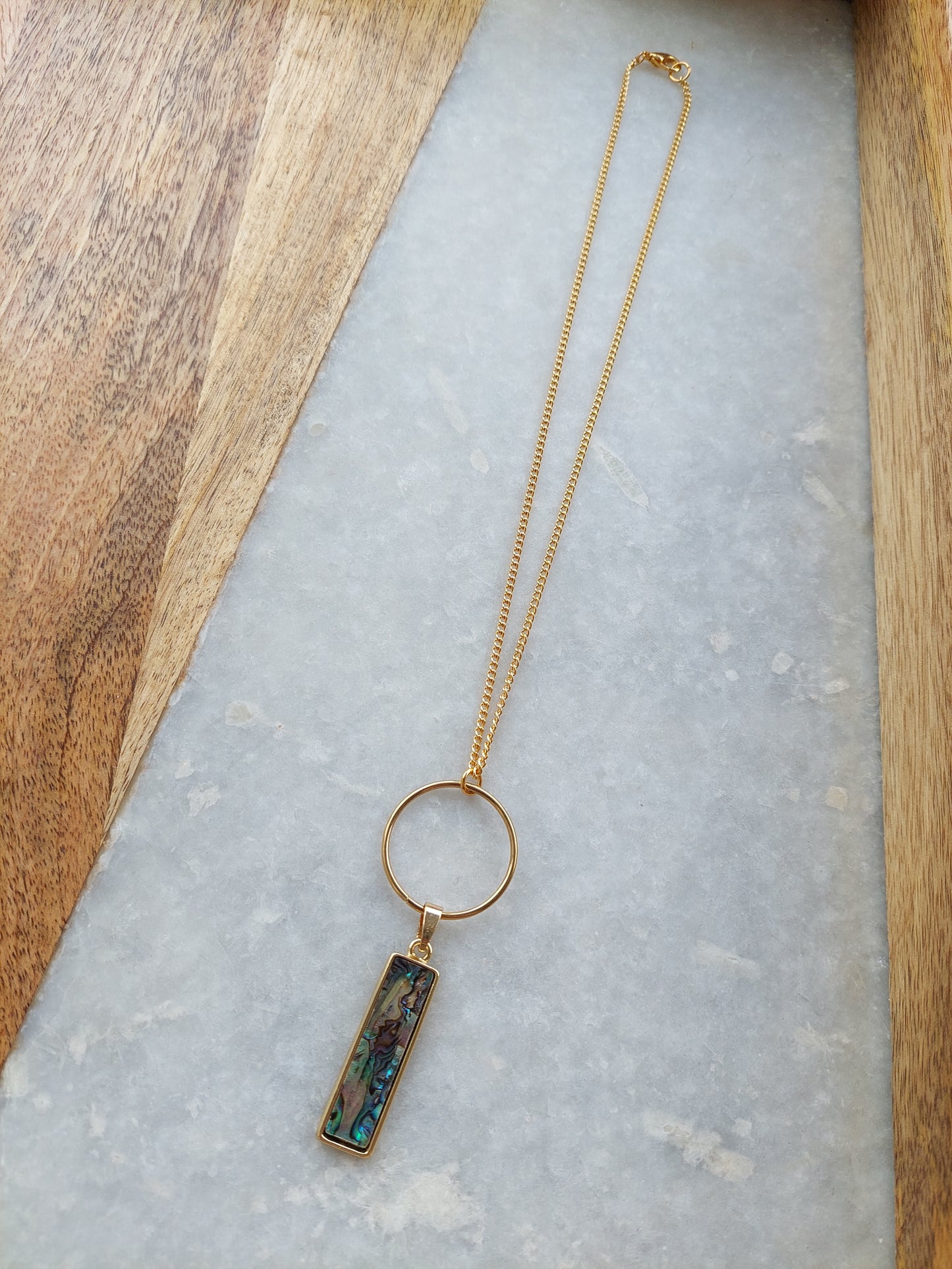 Abalone Hoop Necklace