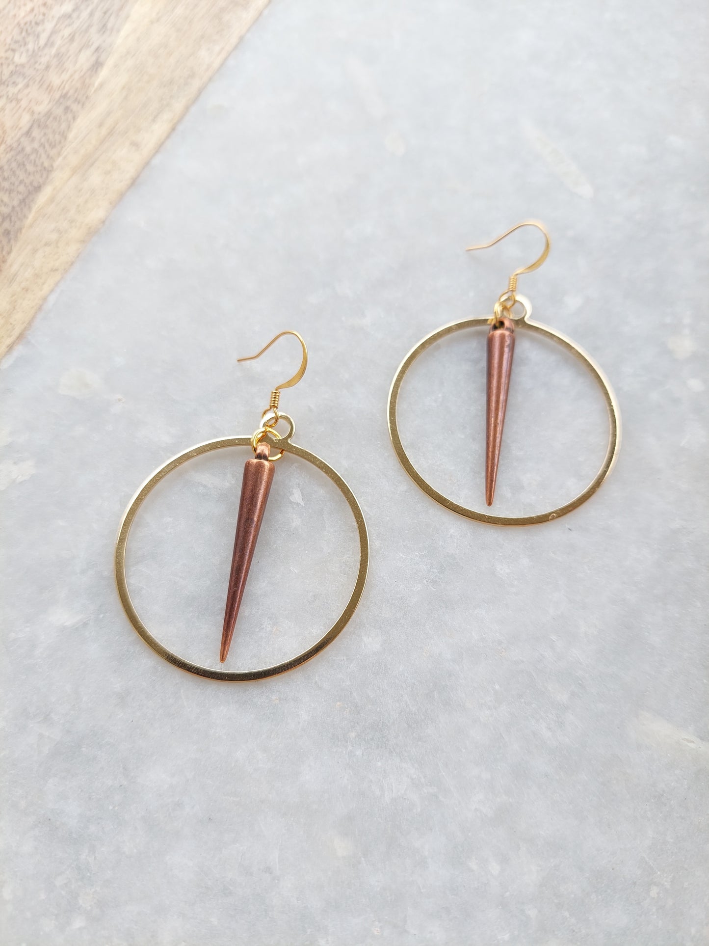 Gold Spike Hoop Earrings