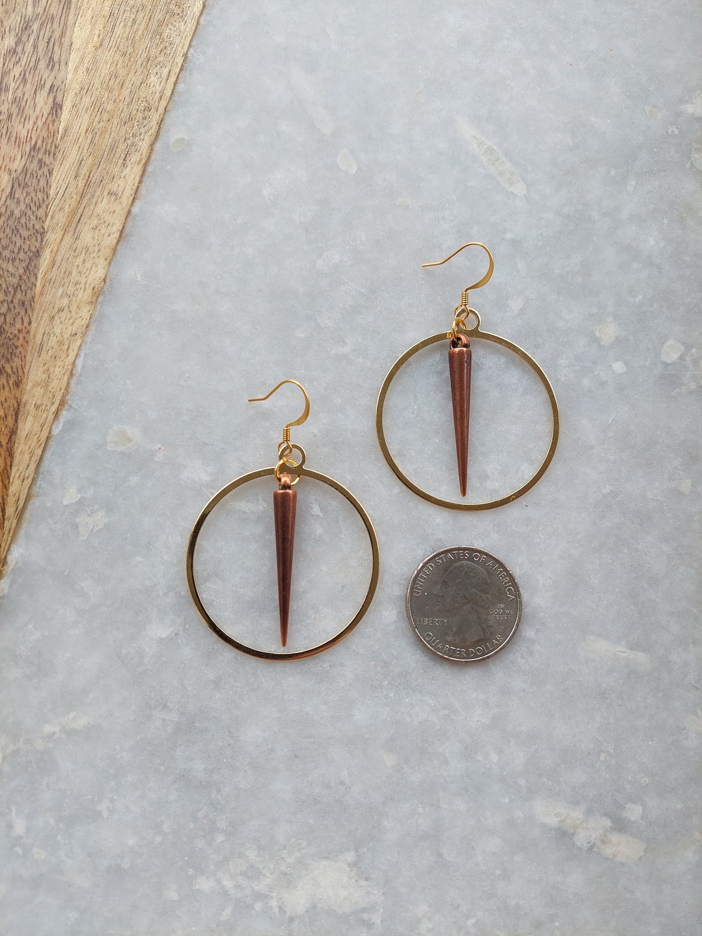 Gold Spike Hoop Earrings