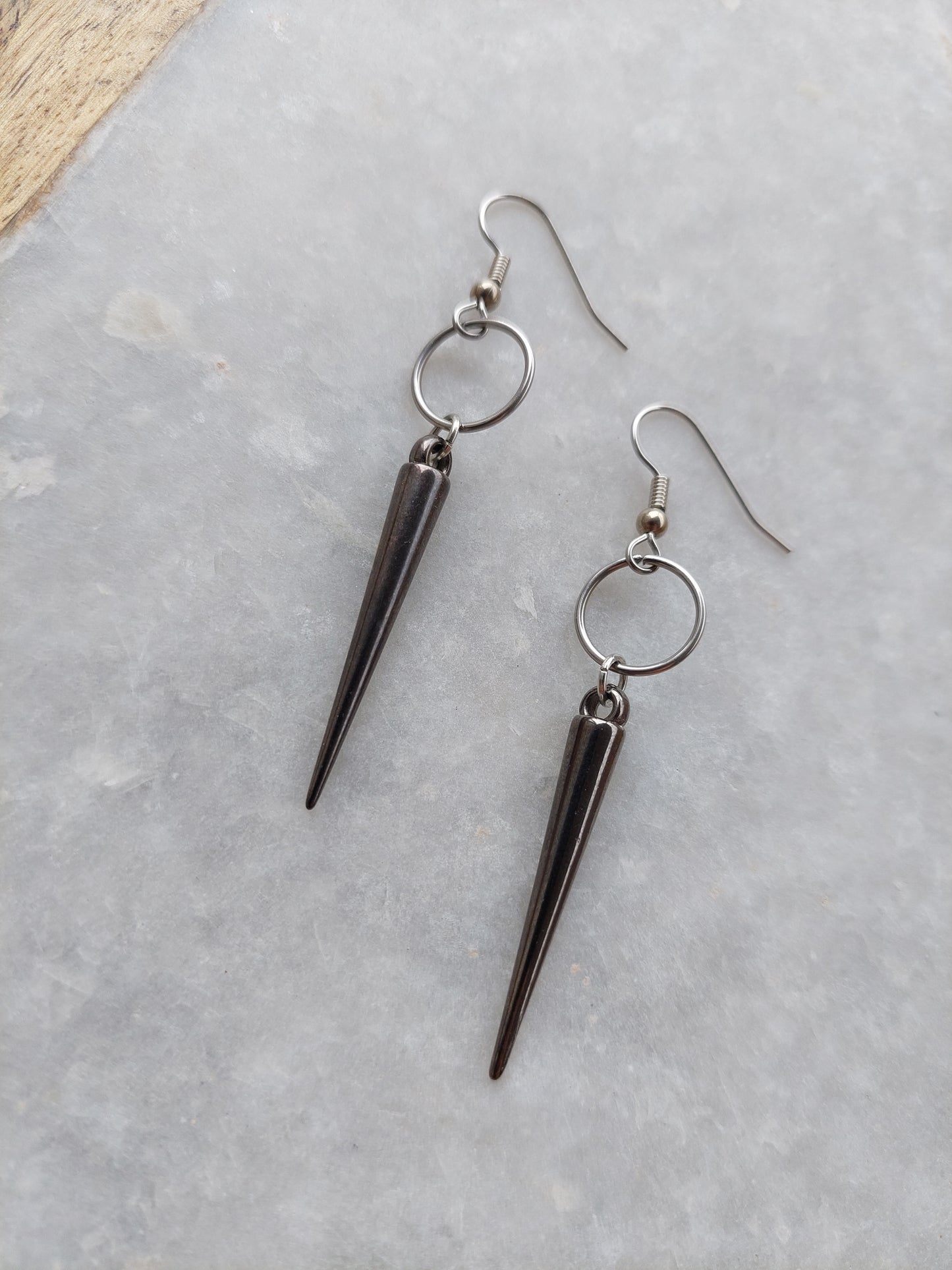 Spike Earrings with Hoop