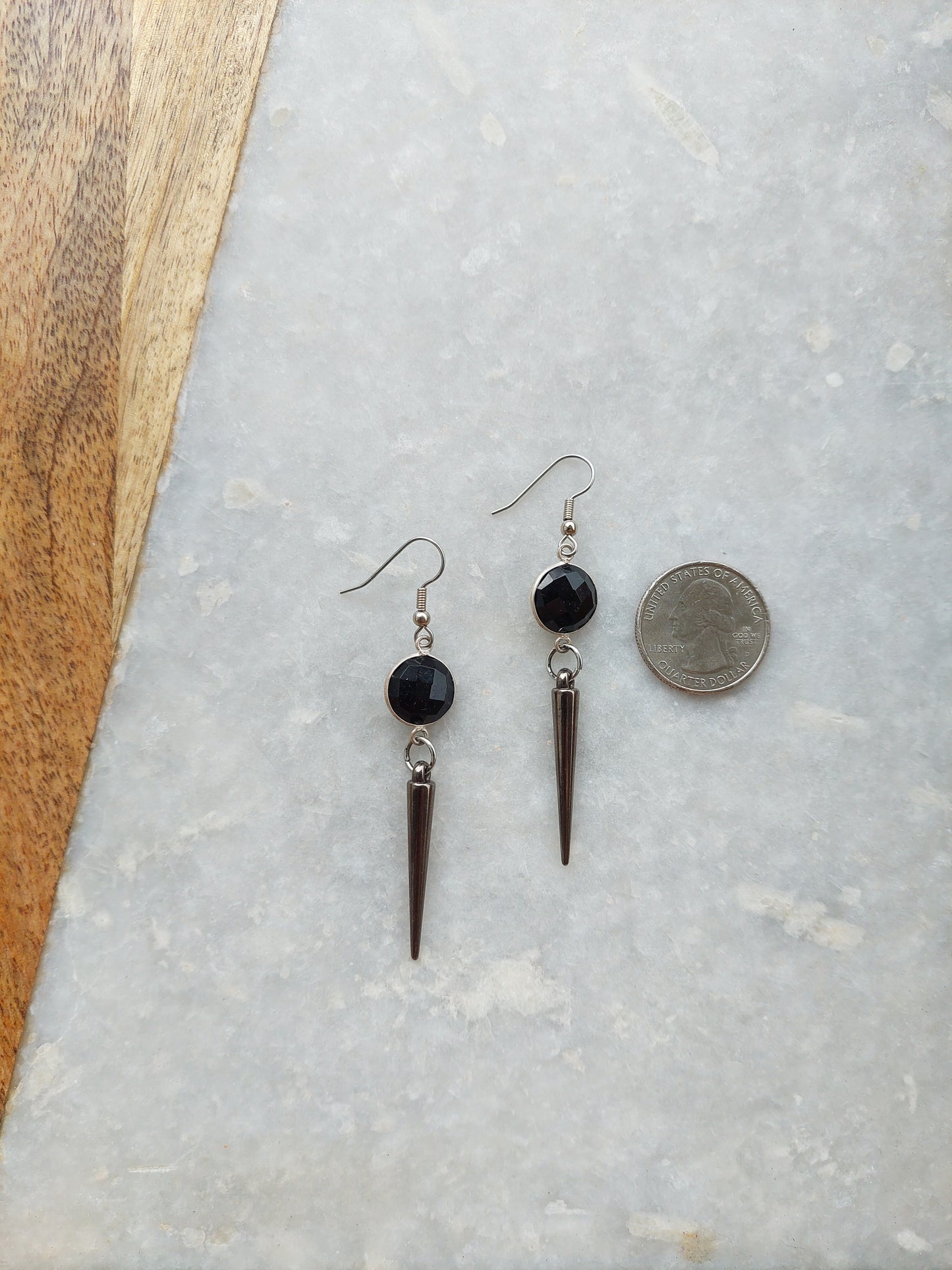 Black Onyx Spike Earrings