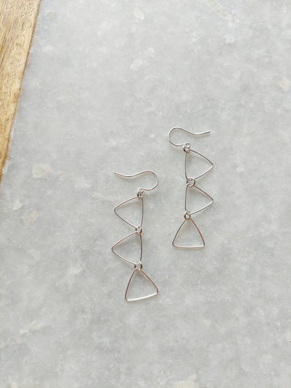 Silver Triangle Earrings