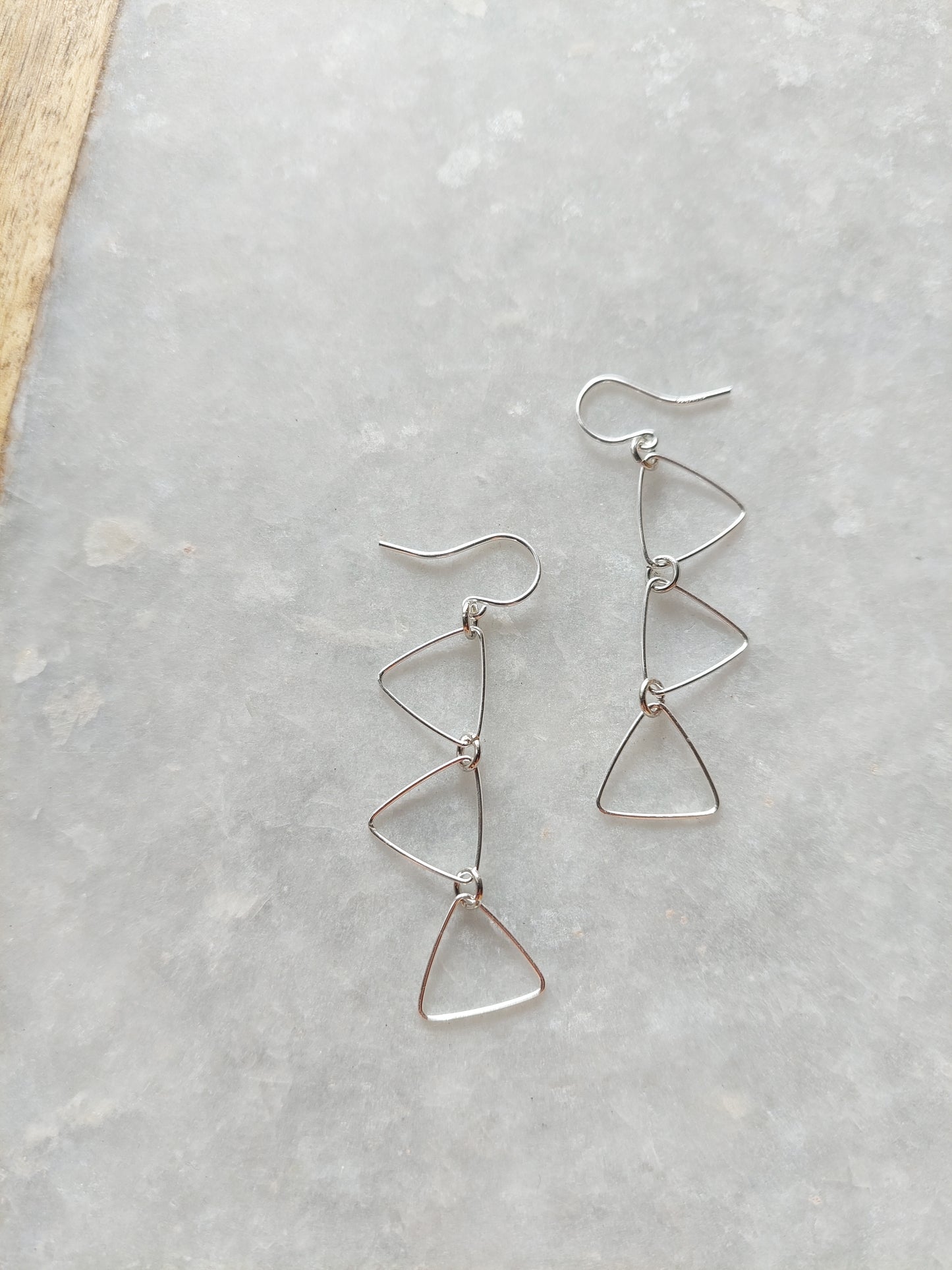 Silver Triangle Earrings