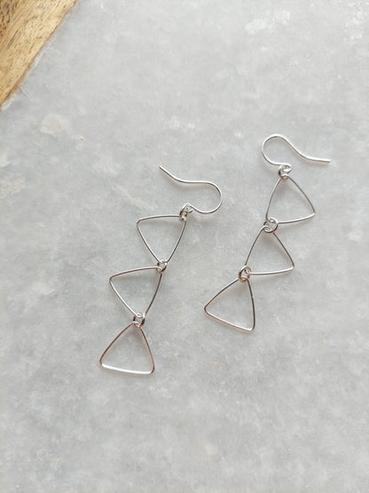 Silver Triangle Earrings