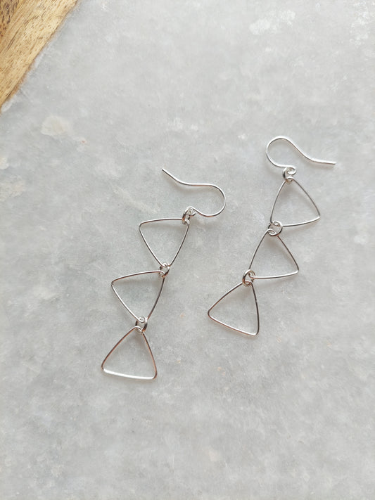 Silver Triangle Earrings