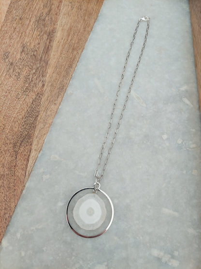 Quartz Stalactite Hoop Necklace