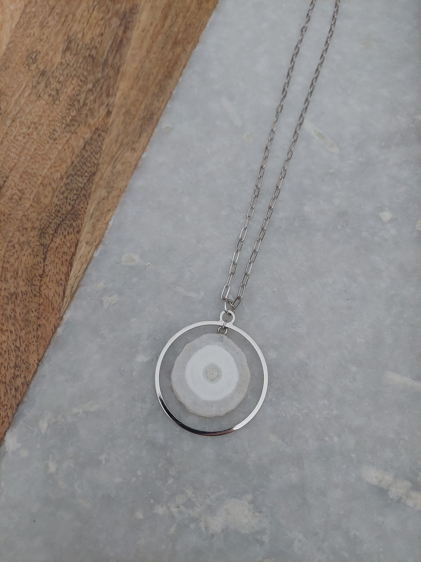 Quartz Stalactite Hoop Necklace