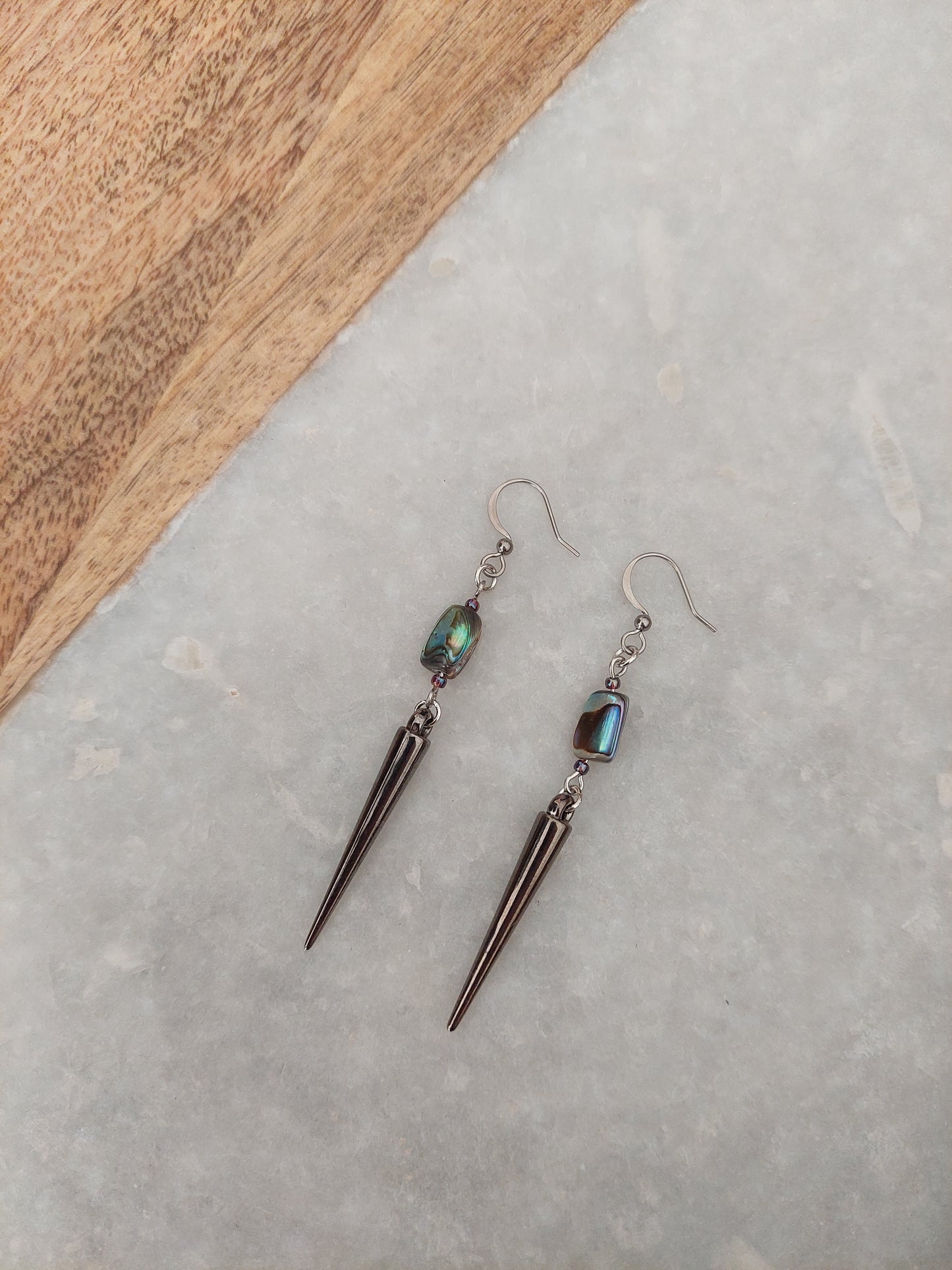 Abalone Spike Earrings