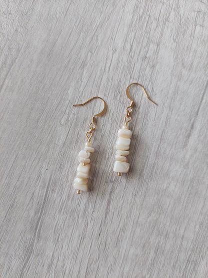 Mother of Pearl Chip Earrings