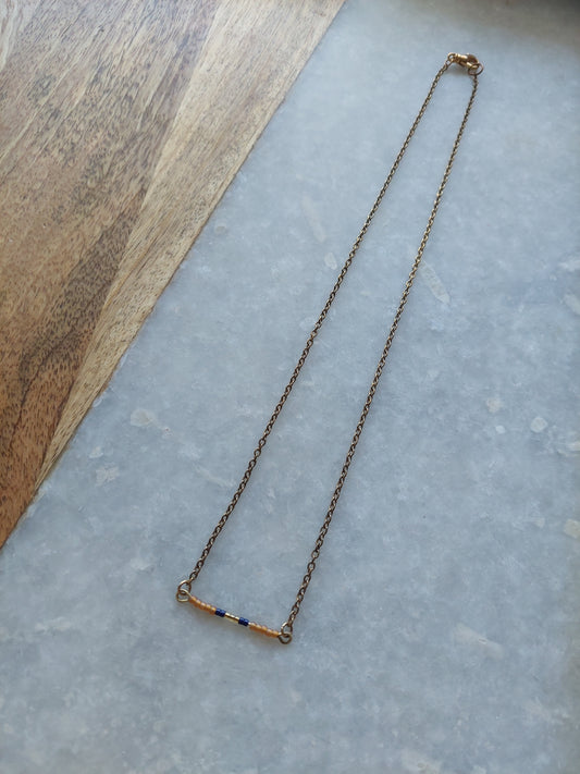 Seed Bead Bar Necklace