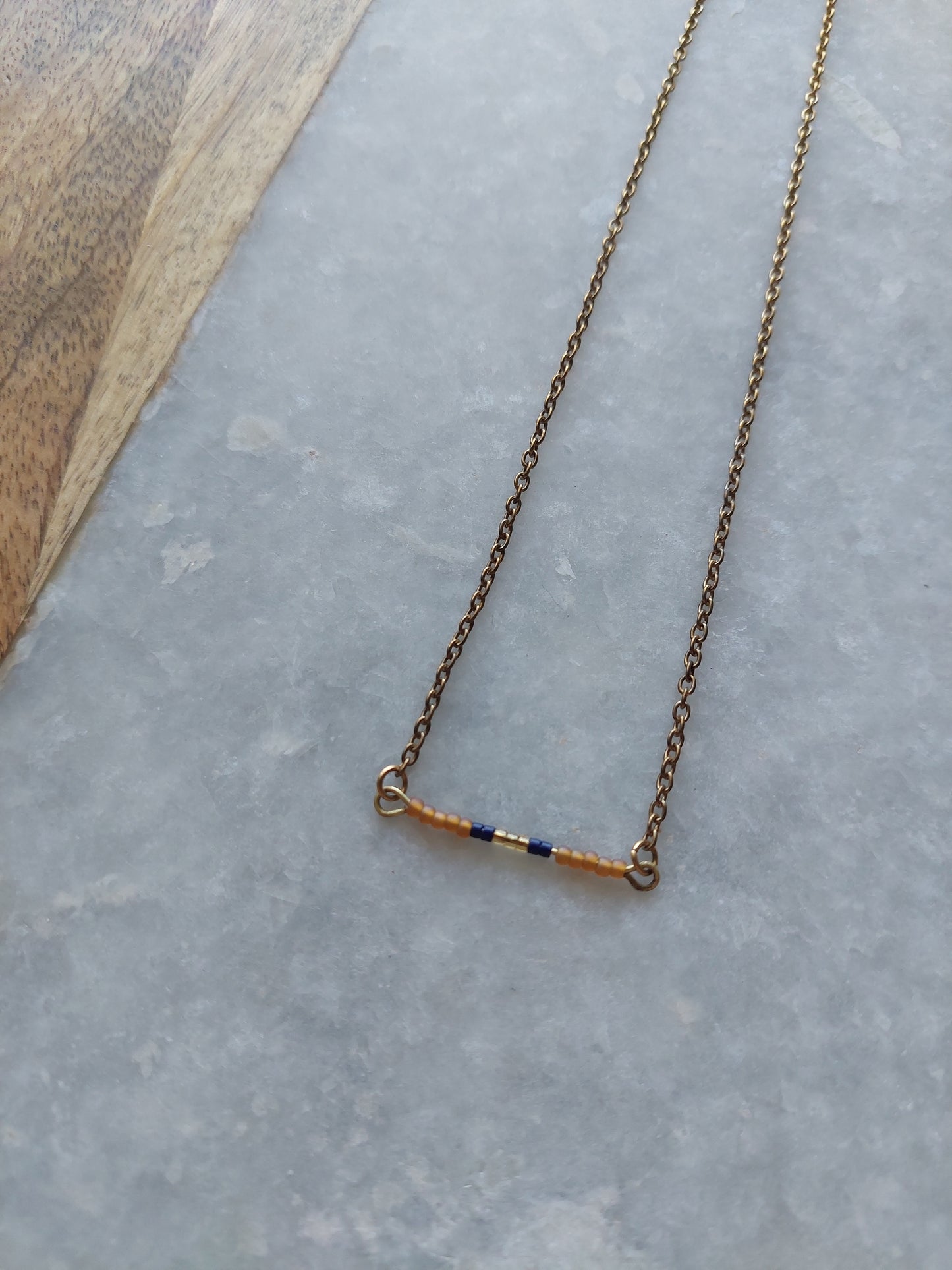 Seed Bead Bar Necklace