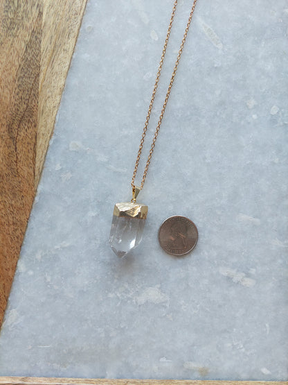 Raw-Cut Quartz Necklace