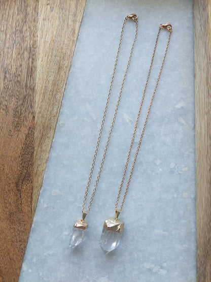 Raw-Cut Quartz Necklace