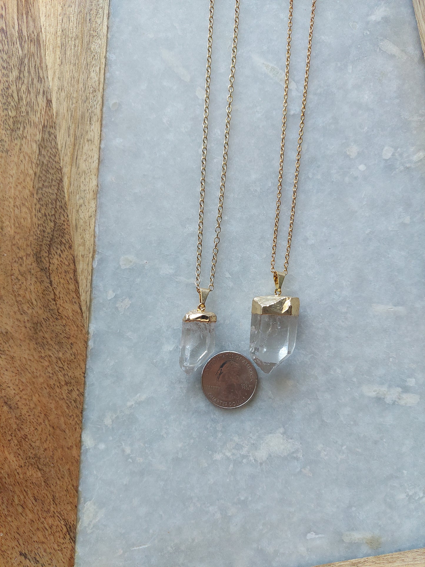 Raw-Cut Quartz Necklace