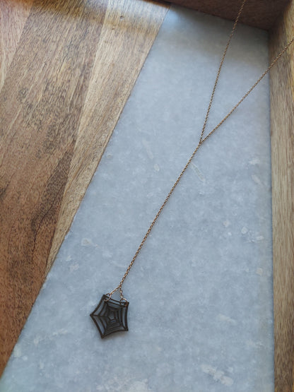 Spiderweb Drop Necklace