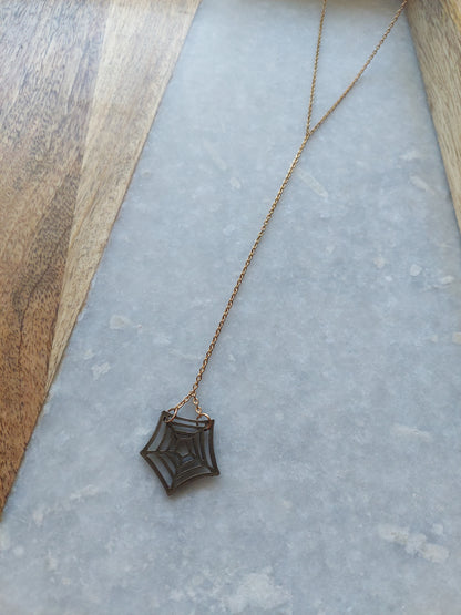 Spiderweb Drop Necklace