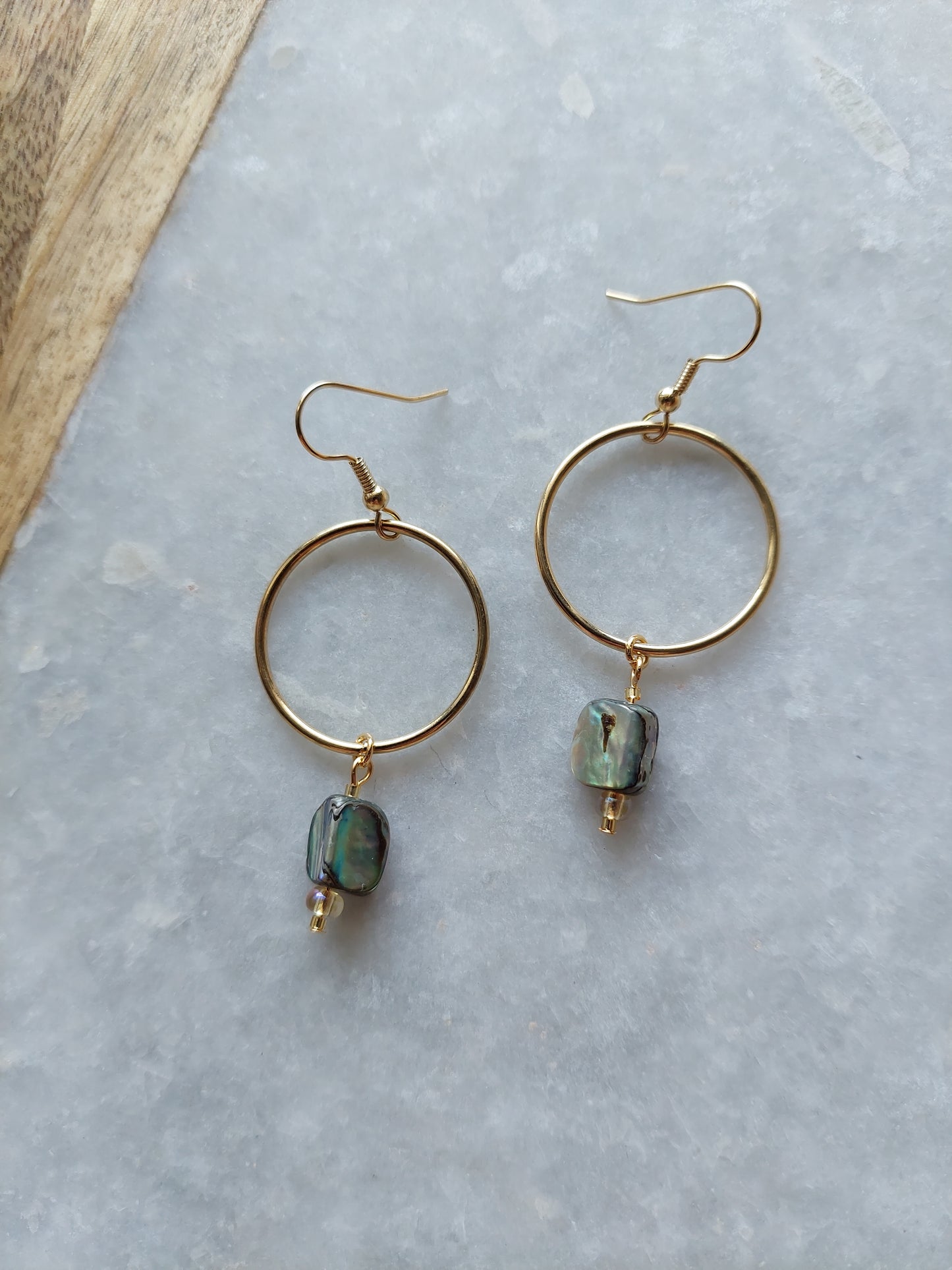 Abalone Hoop Earrings