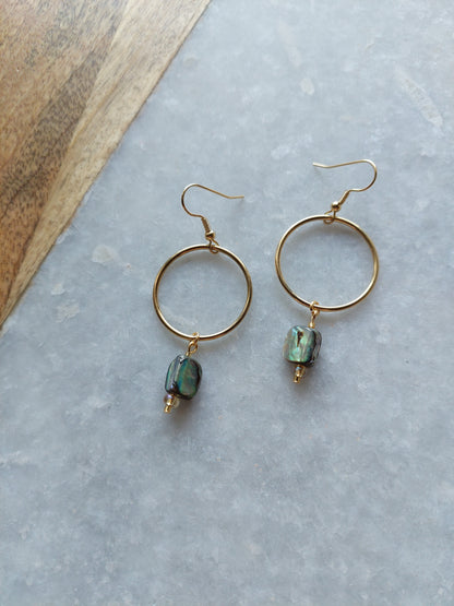 Abalone Hoop Earrings