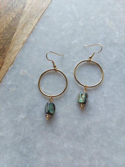 Abalone Hoop Earrings