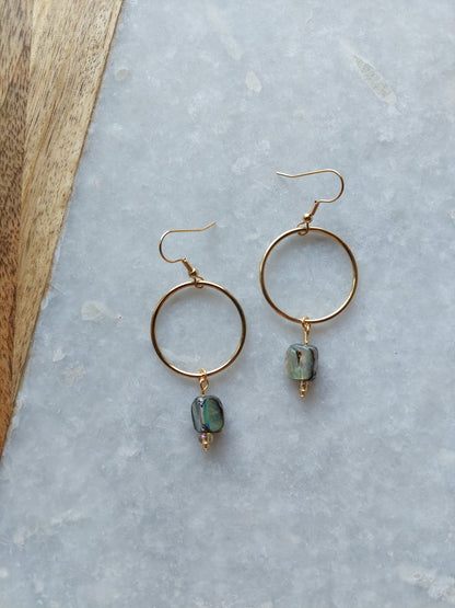 Abalone Hoop Earrings